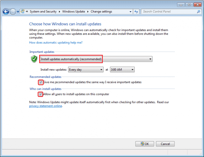 Windows Update Settings fot Business Computer